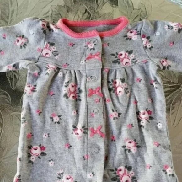 Adorable pink/gray Carter's baby suit. Size 3M Gift babyshower Christmas Newborn - Picture 2 of 4